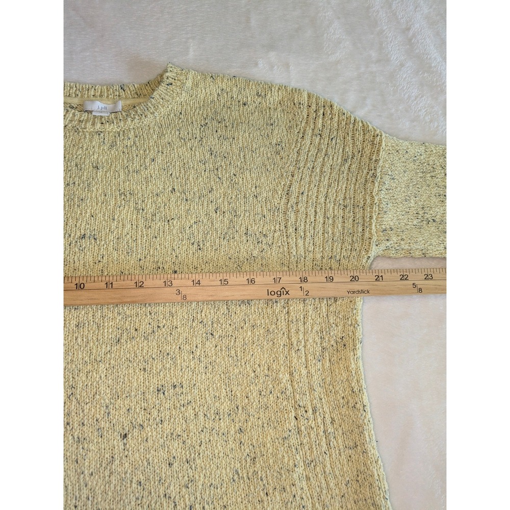 J. Jill Speckled Knit Sweater XS Yellow Short Sleeve Cotton Nylon Blend - Picture 4 of 7